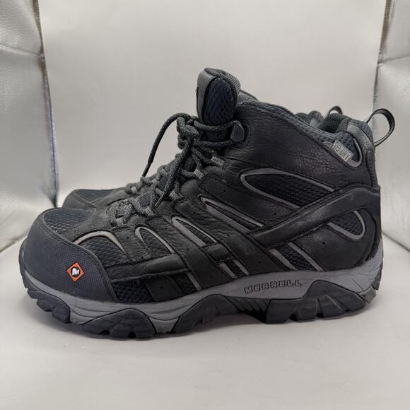 Merrell Moab Vertex Work Boots Mens Size 12W Black Leather Waterproof Safety Toe main image 9